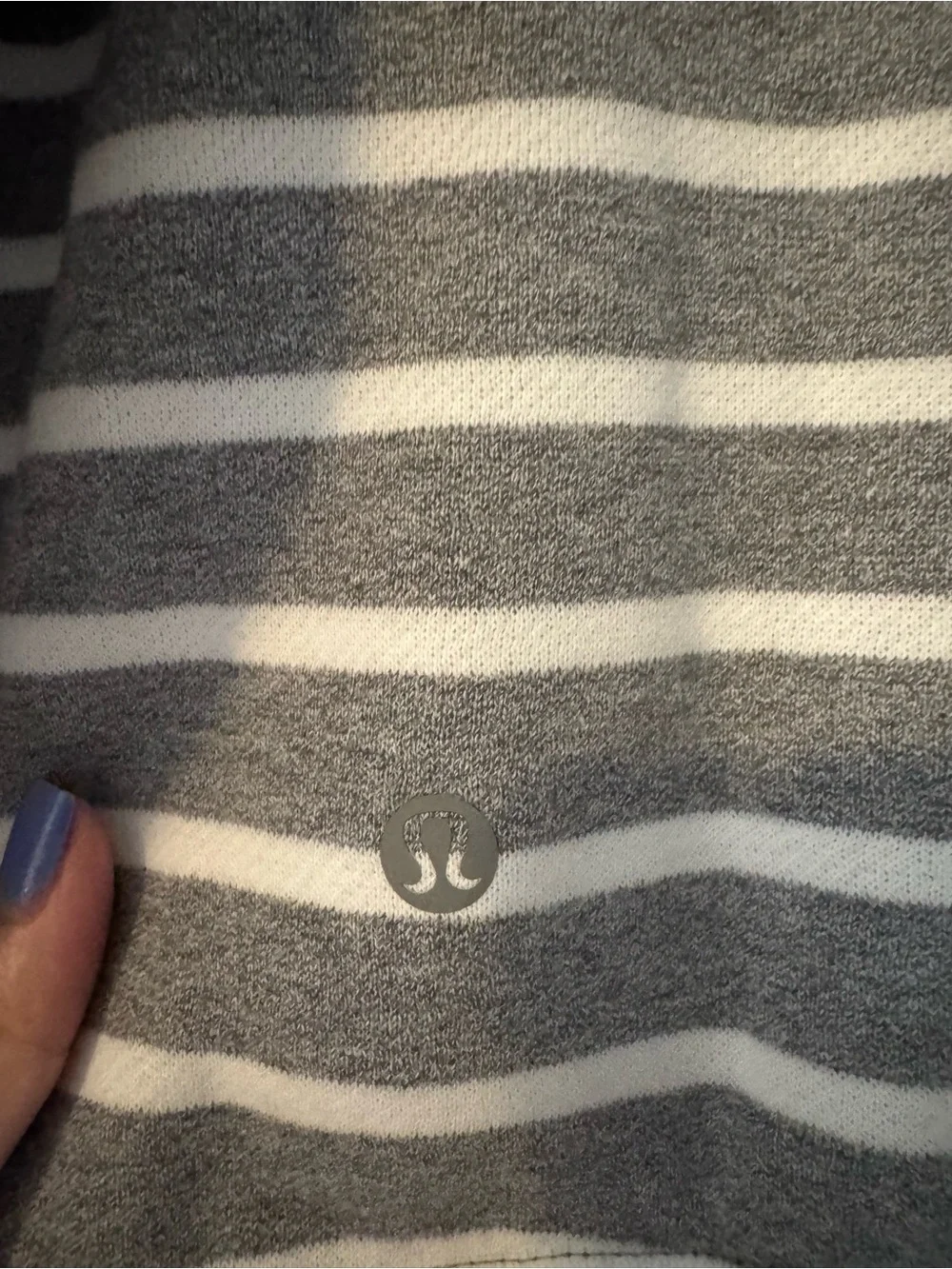 lululemon athletica Gray & Light Gray Striped Oversized Fleece Crew